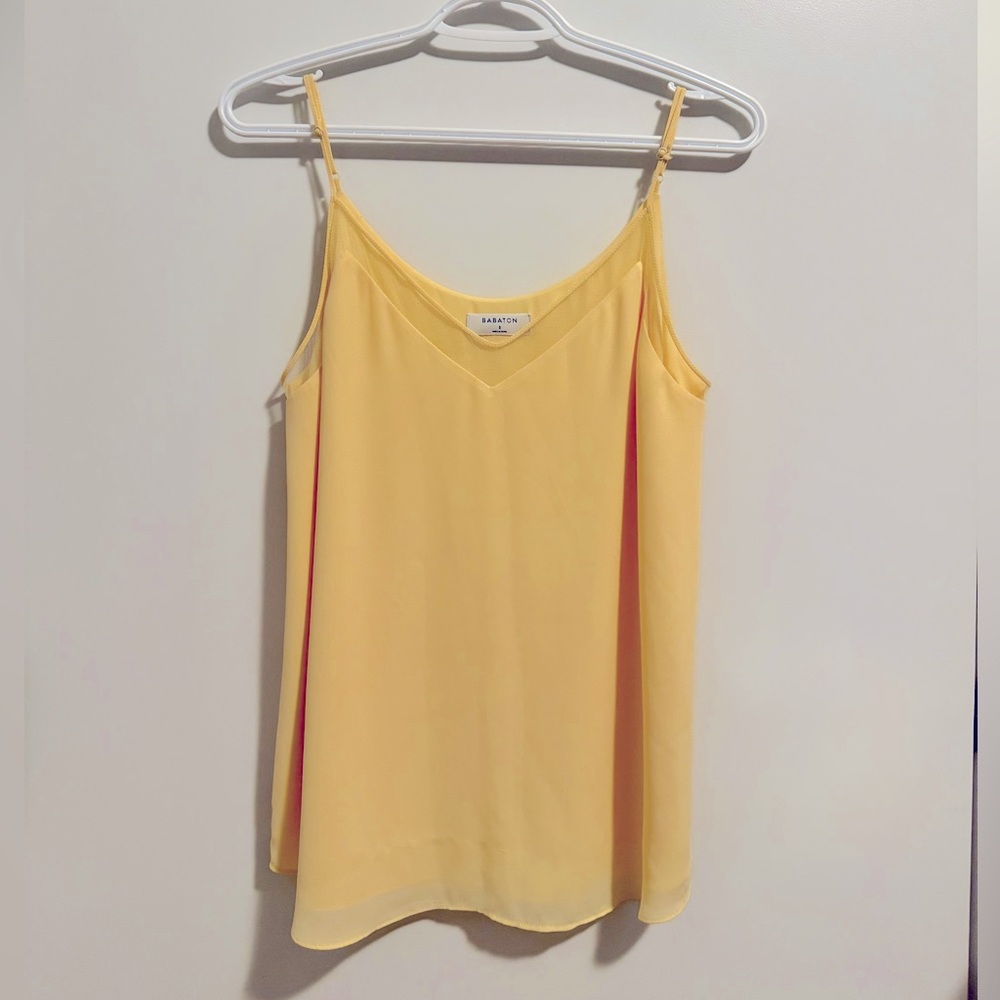 Aritzia Babaton Yellow Galen Blouse Lined